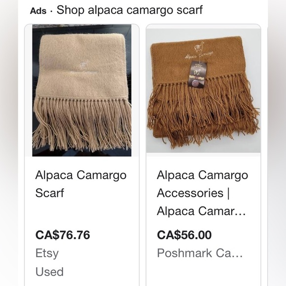 100% Alpaca Camargo scarves 1 burgundy and 1 oatmeal so soft/warm $40.00 each - Picture 9 of 12